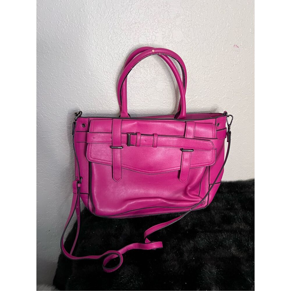 Reed Krakoff Magenta Leather Boxer Tote purse bag